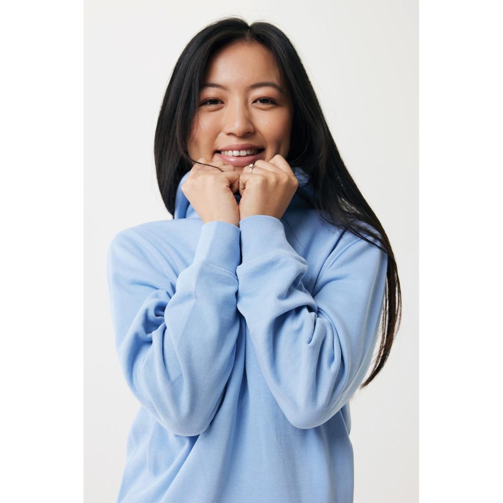 Iqoniq Yengo recycled cotton hoodie with sidepockets sky blue 3XL