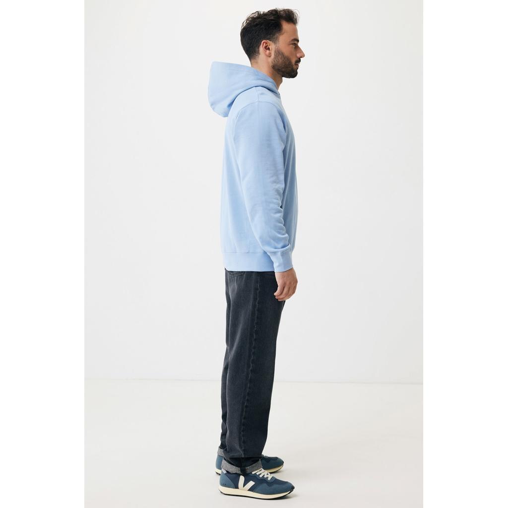 Iqoniq Yengo recycled cotton hoodie with sidepockets sky blue 3XL