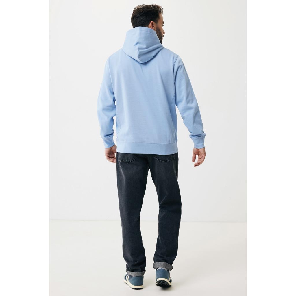 Iqoniq Yengo recycled cotton hoodie with sidepockets sky blue 3XL