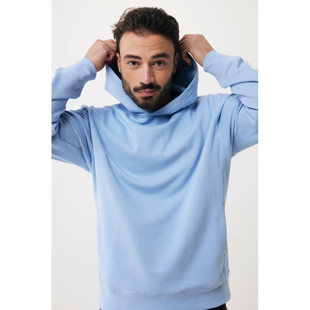 Iqoniq Yengo recycled cotton hoodie with sidepockets sky blue 3XL