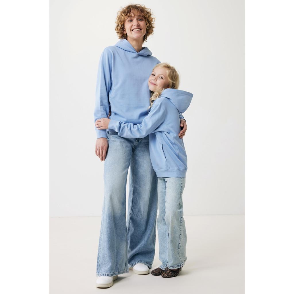 Iqoniq Yengo recycled cotton hoodie with sidepockets sky blue 3XL