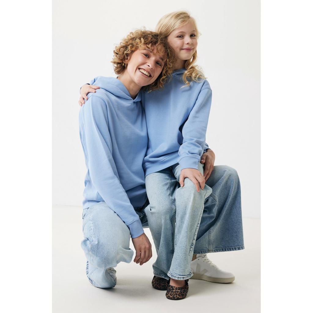 Iqoniq Yengo recycled cotton hoodie with sidepockets sky blue 3XL