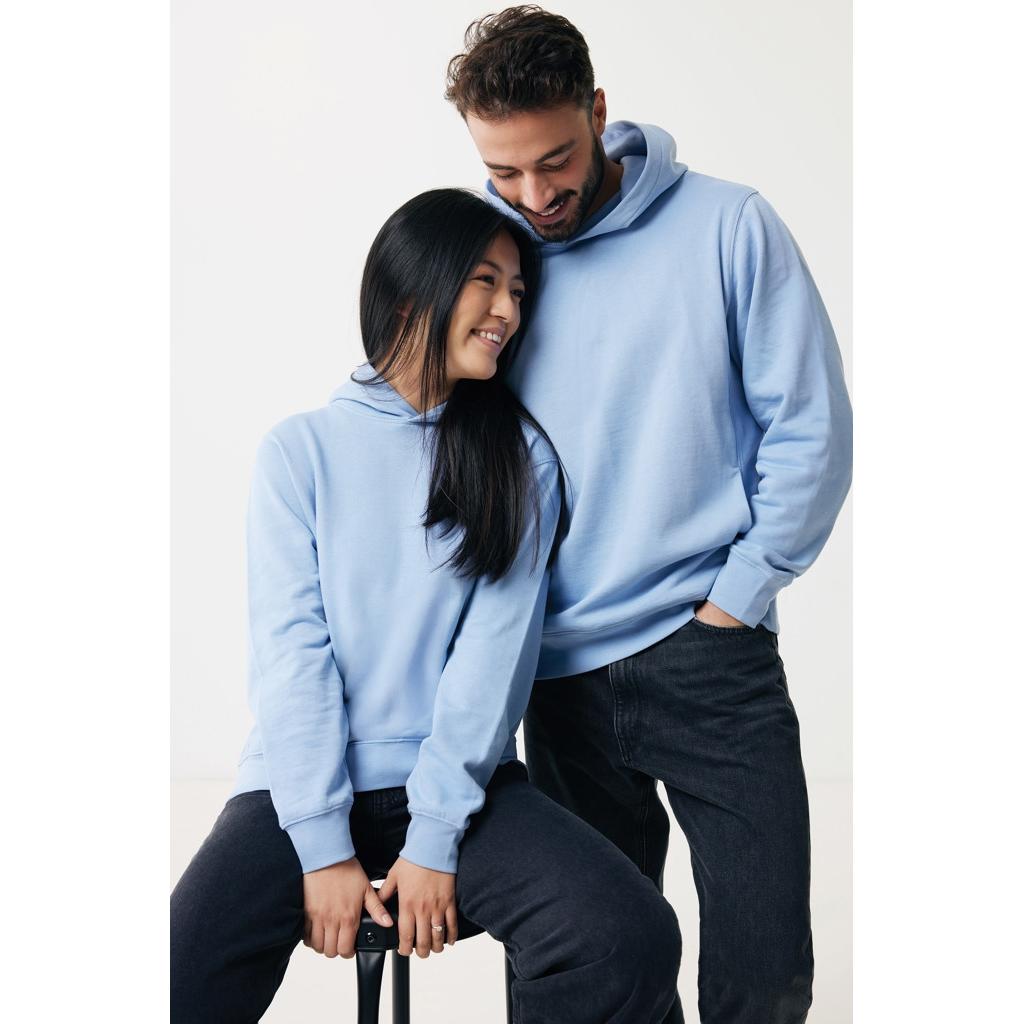 Iqoniq Yengo recycled cotton hoodie with sidepockets sky blue 3XL