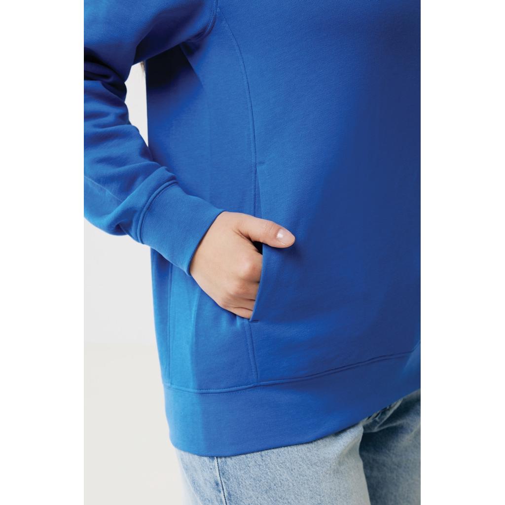 Iqoniq Yengo recycled cotton hoodie with sidepockets royal blue M