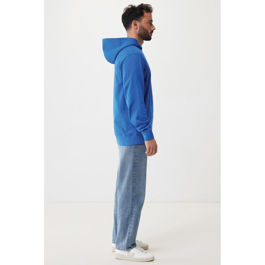Iqoniq Yengo recycled cotton hoodie with sidepockets royal blue M
