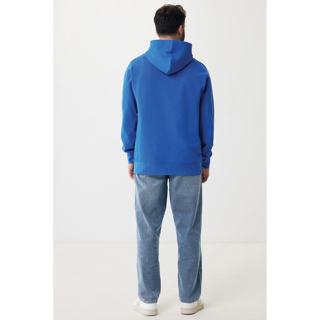 Iqoniq Yengo recycled cotton hoodie with sidepockets royal blue M