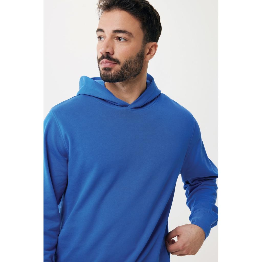 Iqoniq Yengo recycled cotton hoodie with sidepockets royal blue M