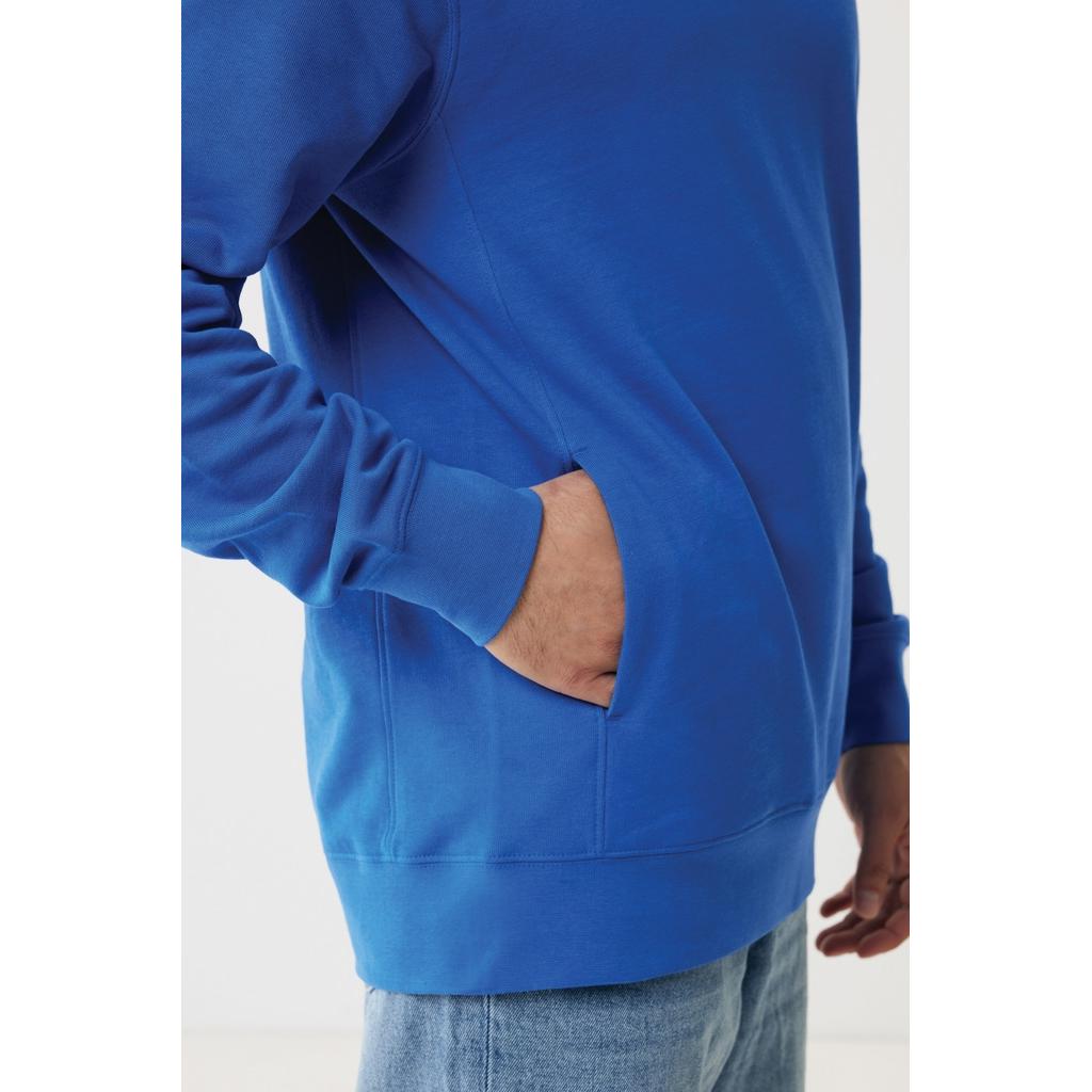 Iqoniq Yengo recycled cotton hoodie with sidepockets royal blue M