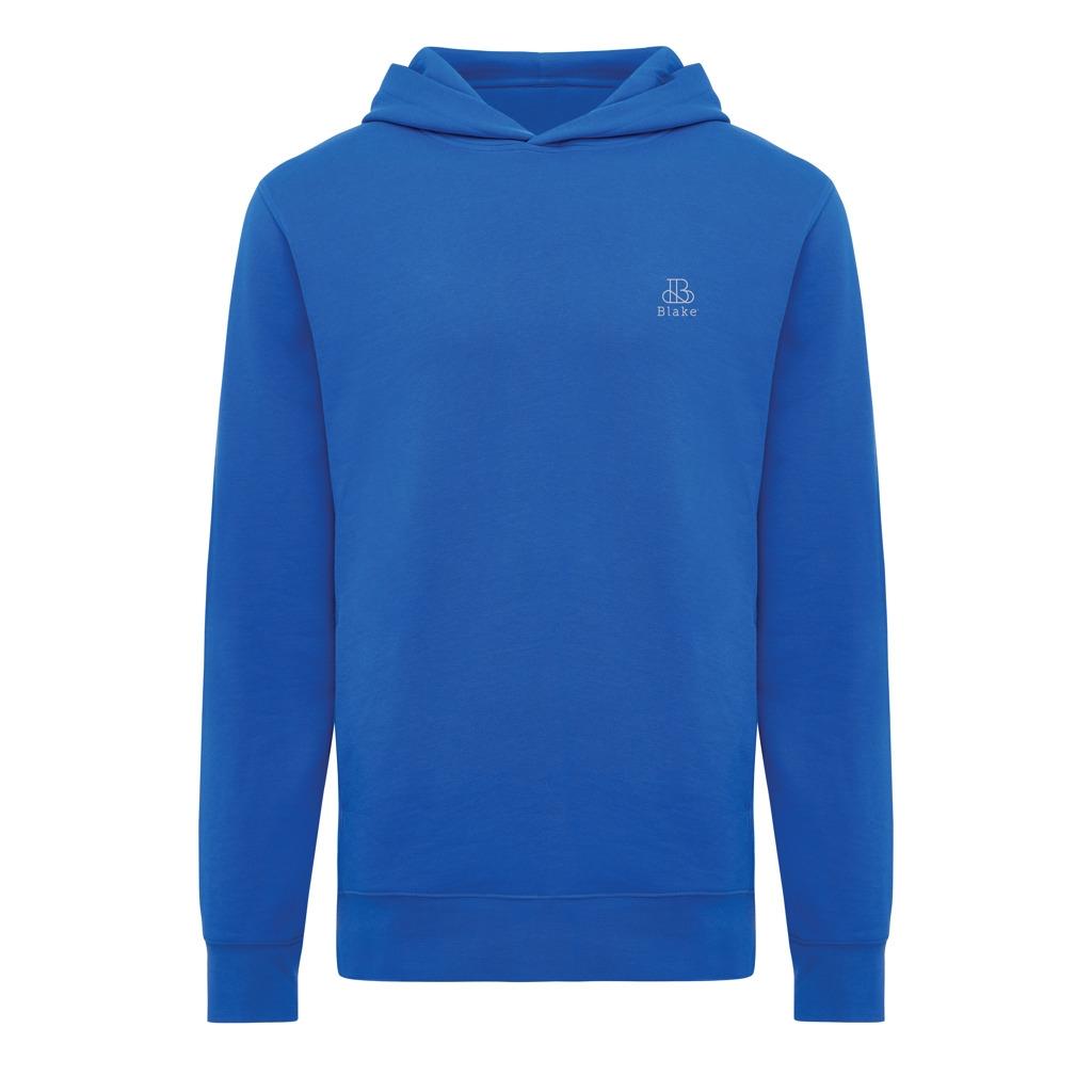 Iqoniq Yengo recycled cotton hoodie with sidepockets royal blue M