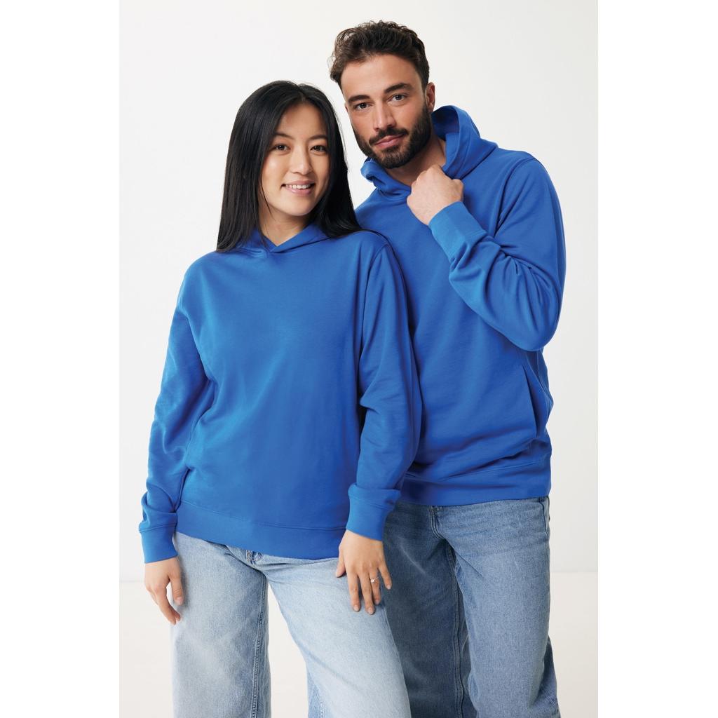 Iqoniq Yengo recycled cotton hoodie with sidepockets royal blue M