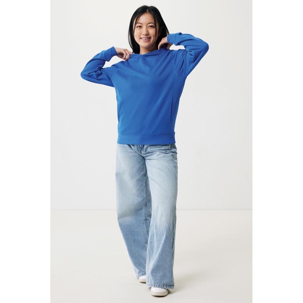 Iqoniq Yengo recycled cotton hoodie with sidepockets royal blue M