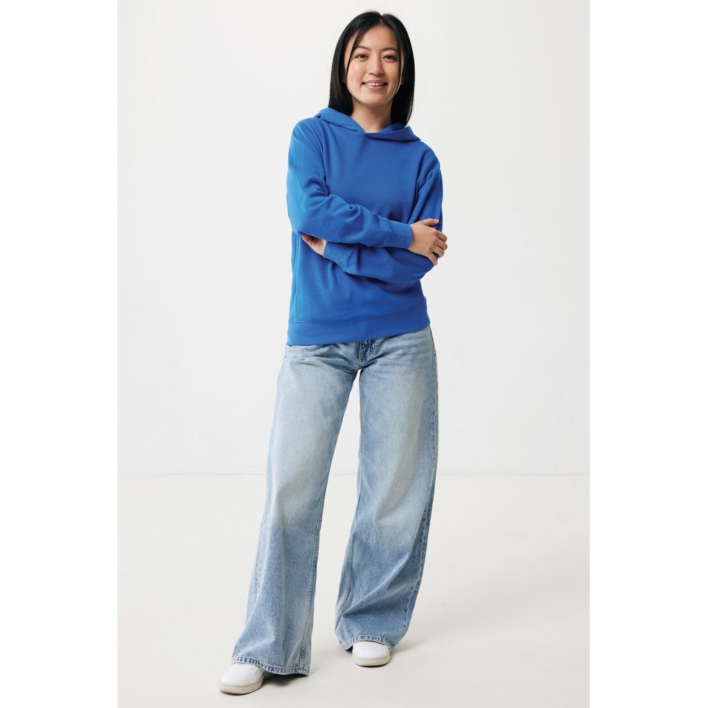 Iqoniq Yengo recycled cotton hoodie with sidepockets royal blue M