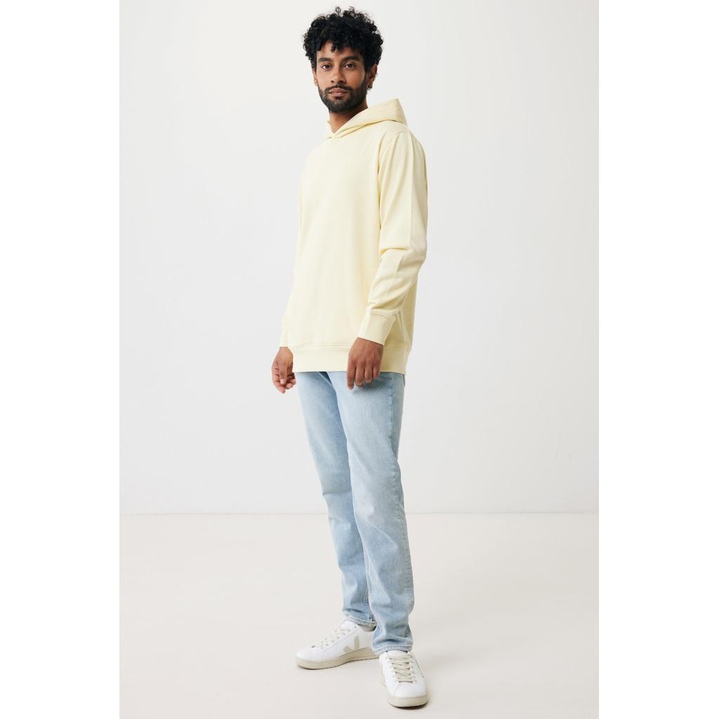 Iqoniq Yengo recycled cotton hoodie with sidepockets cream yellow XXL