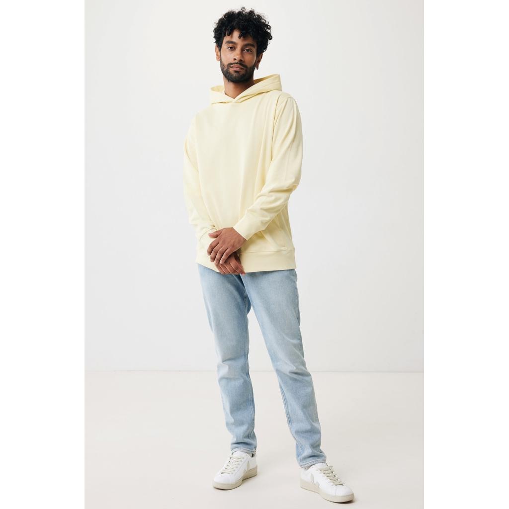Iqoniq Yengo recycled cotton hoodie with sidepockets cream yellow XXL
