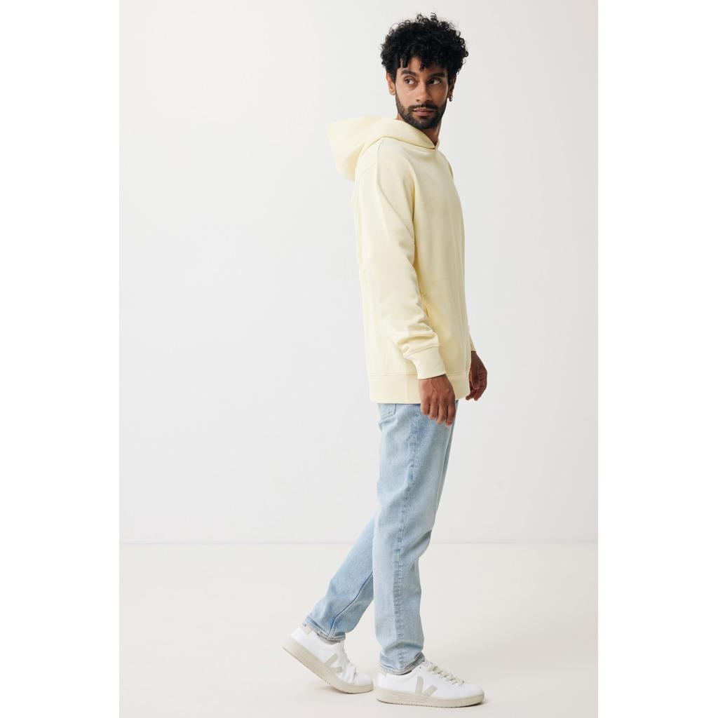 Iqoniq Yengo recycled cotton hoodie with sidepockets cream yellow XXL