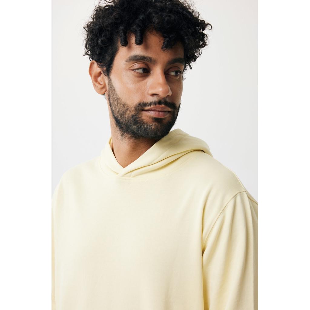 Iqoniq Yengo recycled cotton hoodie with sidepockets cream yellow XXL