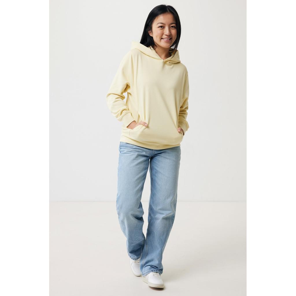 Iqoniq Yengo recycled cotton hoodie with sidepockets cream yellow XXL
