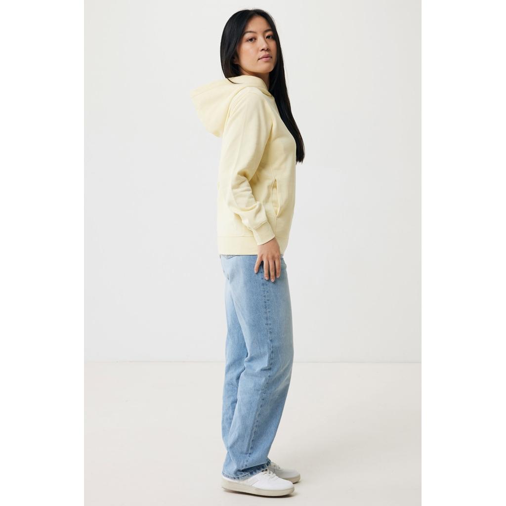 Iqoniq Yengo recycled cotton hoodie with sidepockets cream yellow XXL