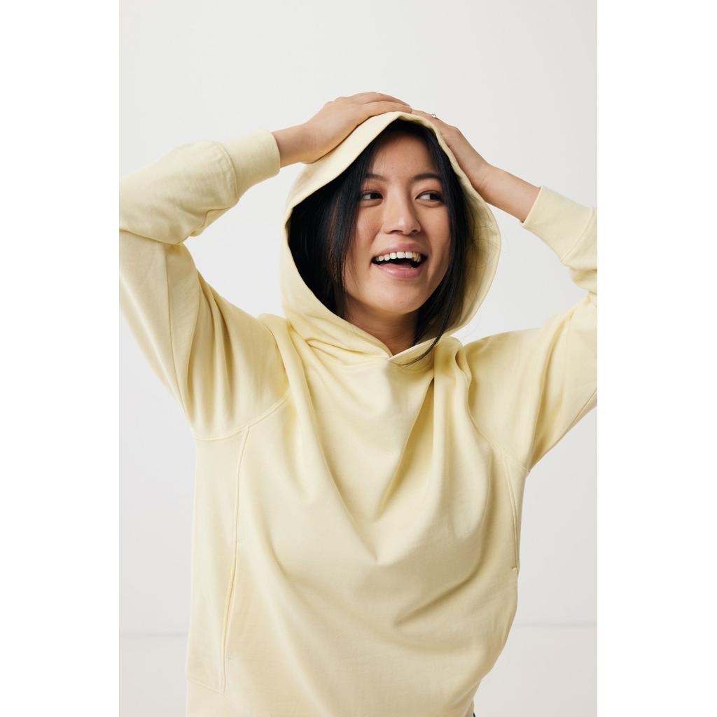 Iqoniq Yengo recycled cotton hoodie with sidepockets cream yellow XXL