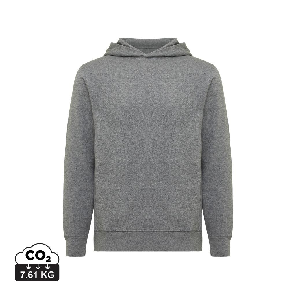 Iqoniq Yengo recycled cotton hoodie with sidepockets light heather anthracite
