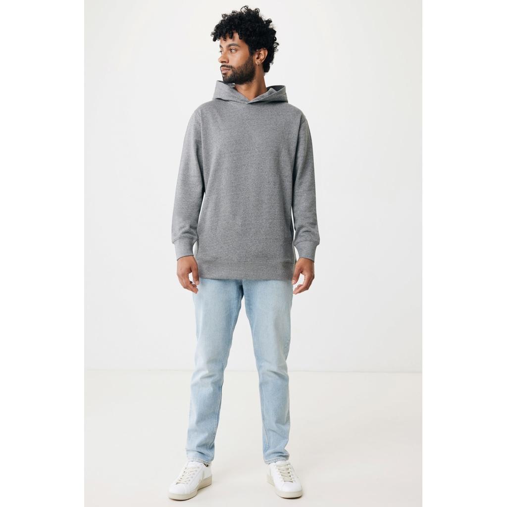 Iqoniq Yengo recycled cotton hoodie with sidepockets light heather anthracite XS