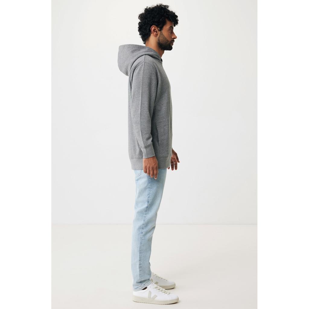 Iqoniq Yengo recycled cotton hoodie with sidepockets light heather anthracite XS