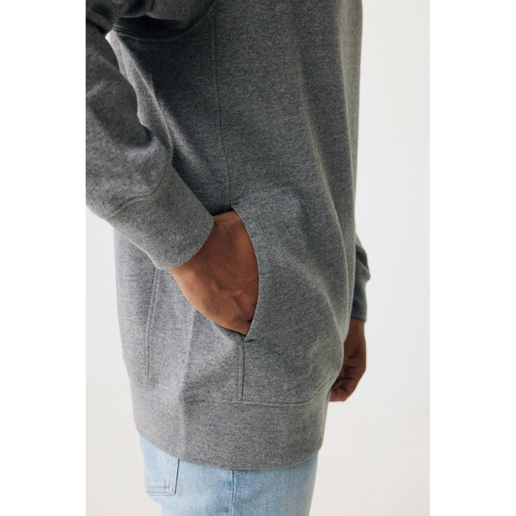 Iqoniq Yengo recycled cotton hoodie with sidepockets light heather anthracite XS