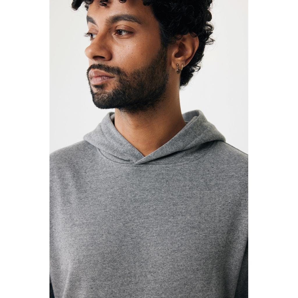 Iqoniq Yengo recycled cotton hoodie with sidepockets light heather anthracite XS