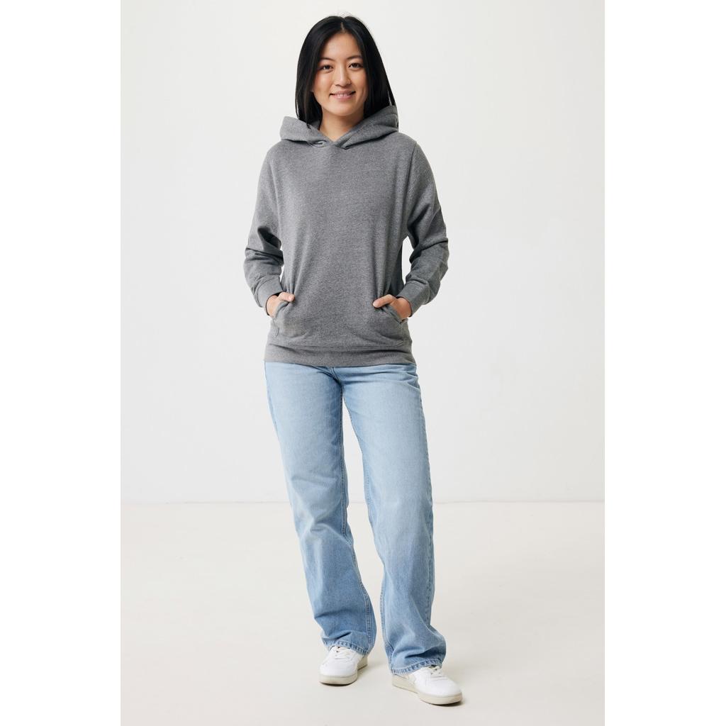 Iqoniq Yengo recycled cotton hoodie with sidepockets light heather anthracite XS