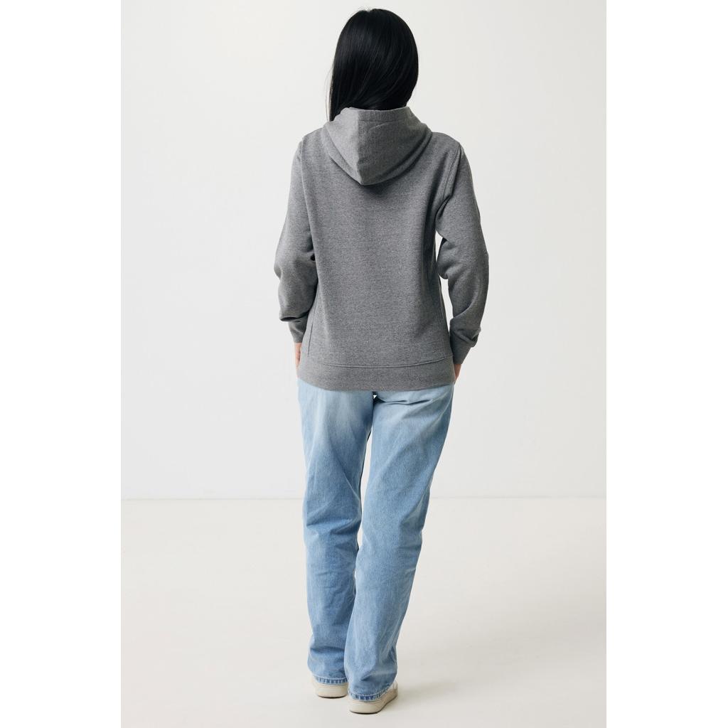 Iqoniq Yengo recycled cotton hoodie with sidepockets light heather anthracite XS