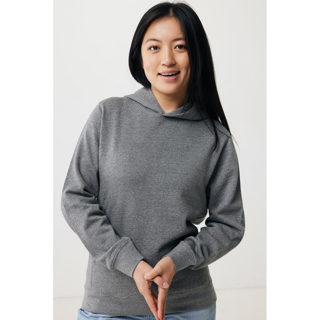Iqoniq Yengo recycled cotton hoodie with sidepockets light heather anthracite XS
