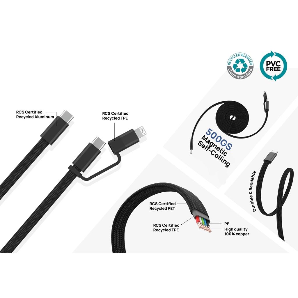 Cablu magnetic 2 în 1 Arc 60W grey