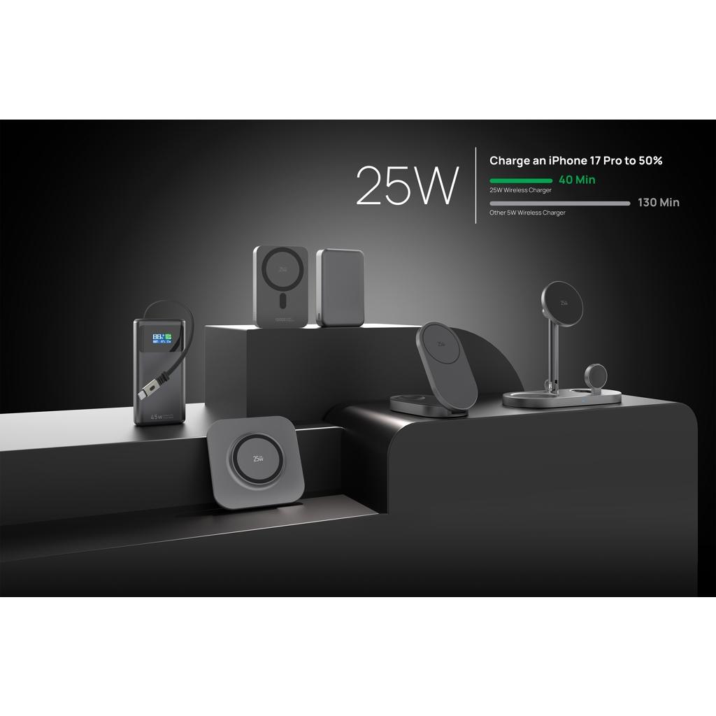 Suport încărcare magnetic Quantum 25W grey