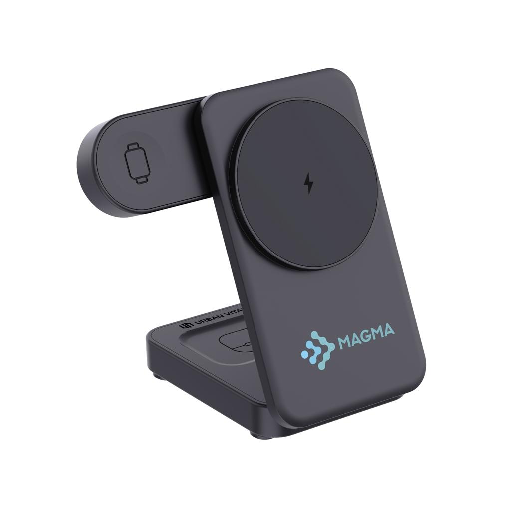 Încărcător magnetic 3 în 1 Arcadia black