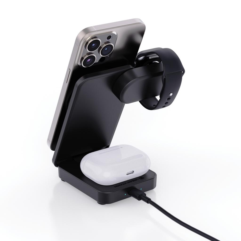 Încărcător magnetic 3 în 1 Arcadia black