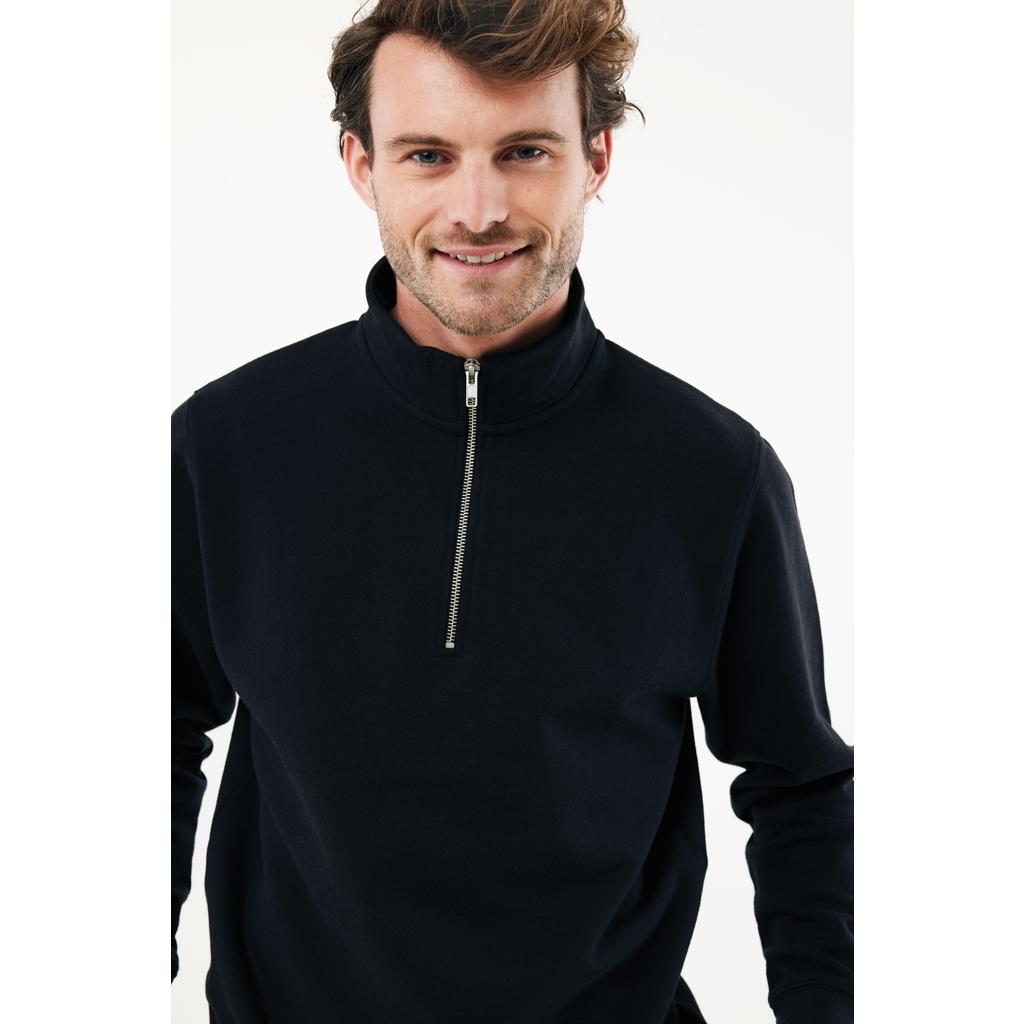 Pulover bumbac Iqoniq Elgon black 5XL