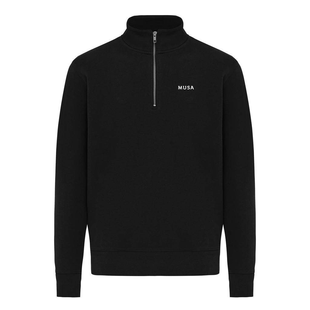 Pulover bumbac Iqoniq Elgon black 5XL