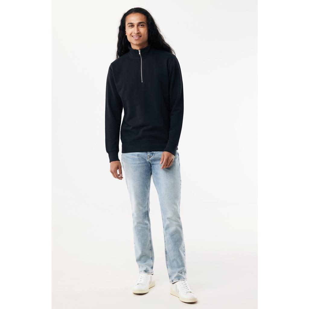 Pulover bumbac Iqoniq Elgon black 5XL