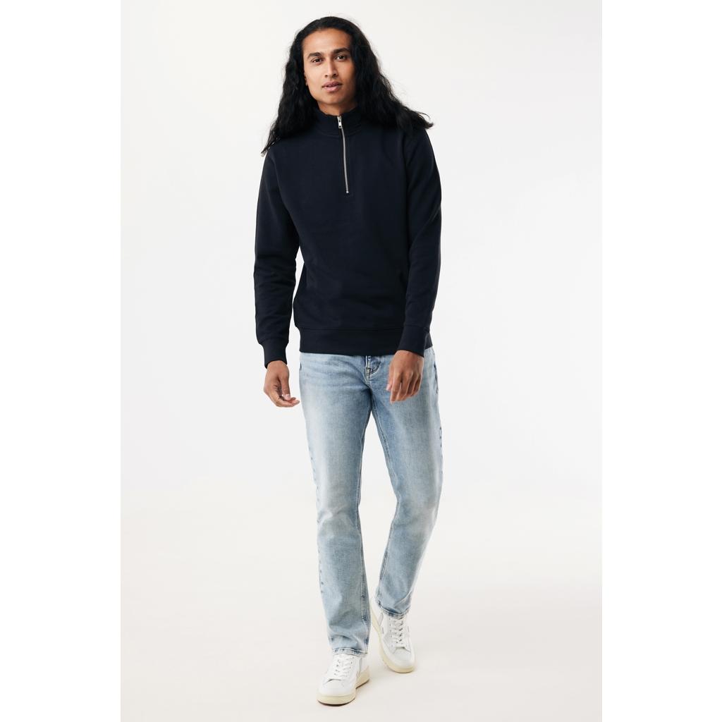 Pulover bumbac Iqoniq Elgon black 5XL