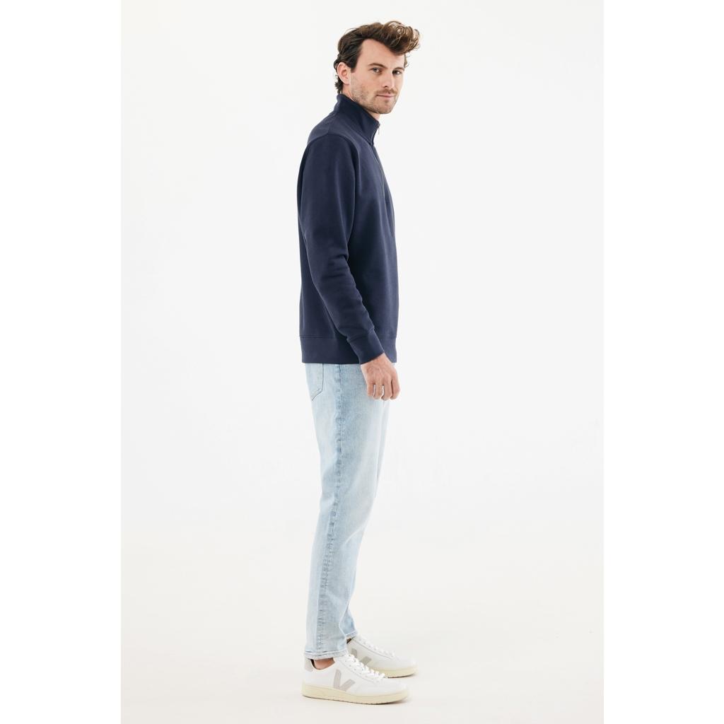 Pulover bumbac Iqoniq Elgon navy 3XL