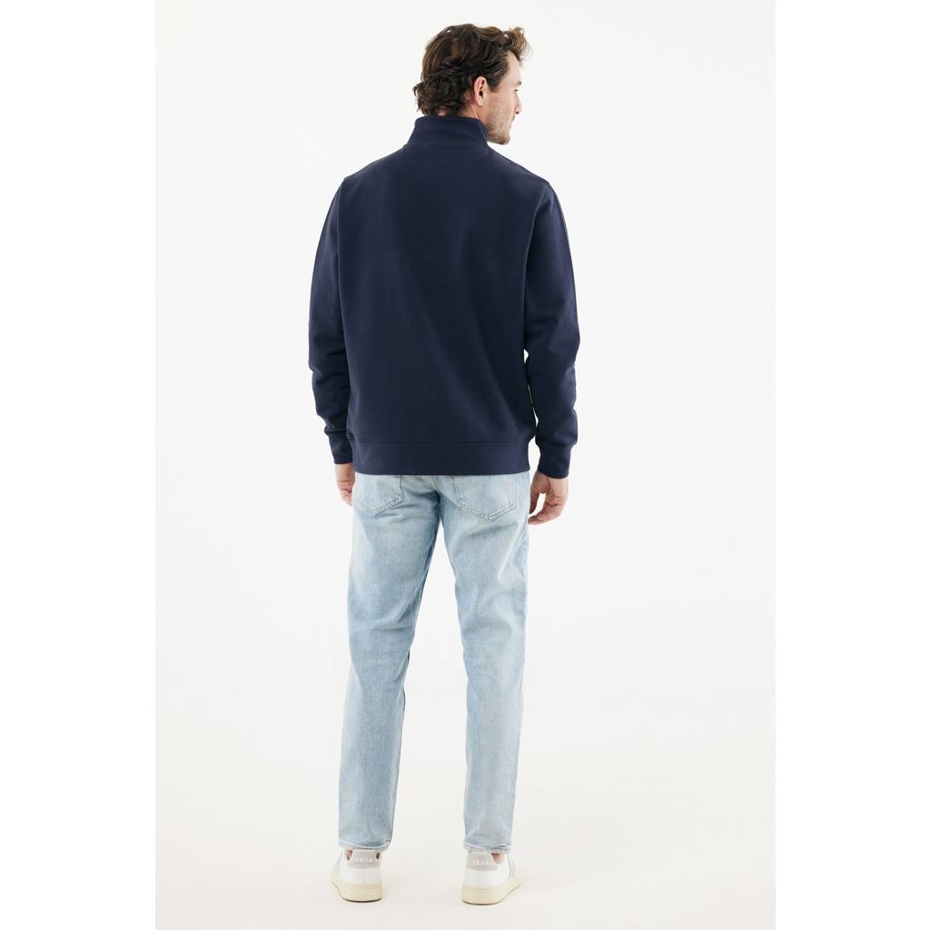 Pulover bumbac Iqoniq Elgon navy 3XL