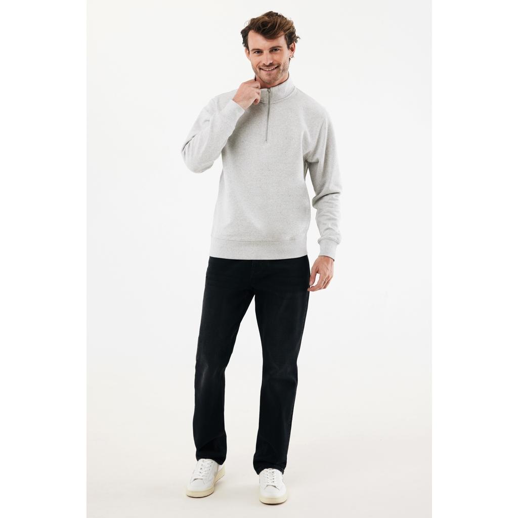 Pulover bumbac Iqoniq Elgon light heather grey 5XL