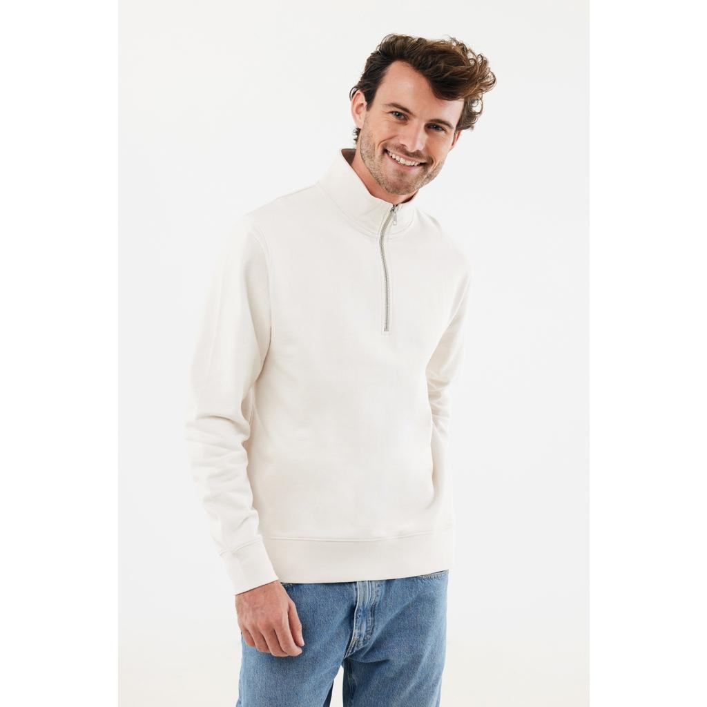 Pulover bumbac Iqoniq Elgon ivory white 2XS