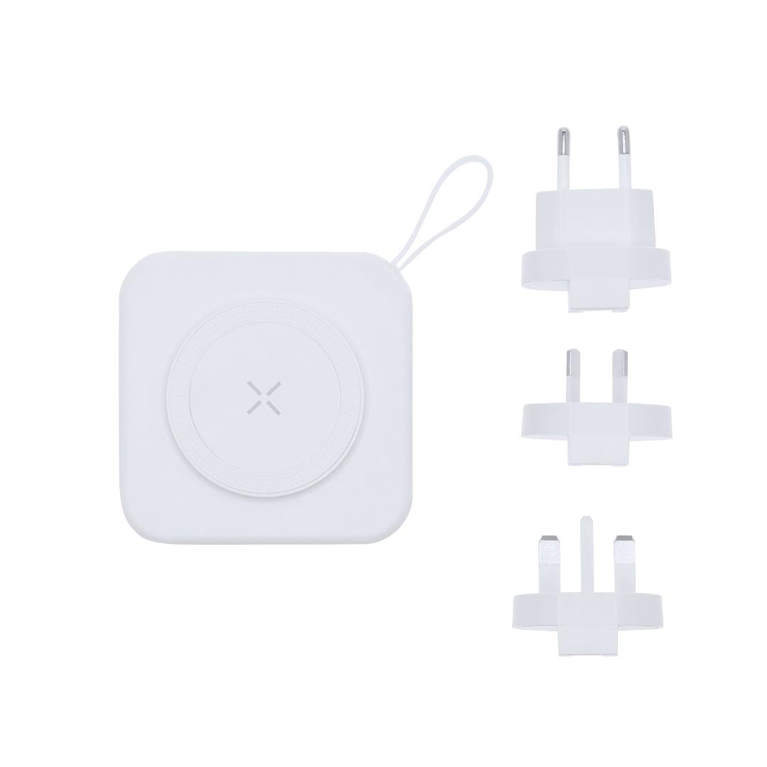 Adaptor de călătorie multifuncțional Joks alb