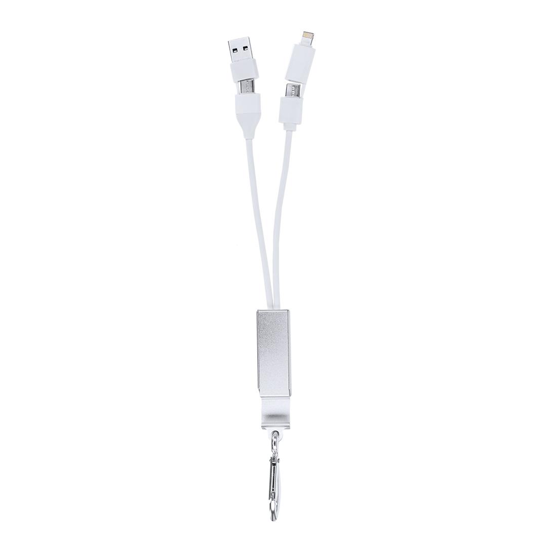 Încărcător cu Hub USB Leony argintiu