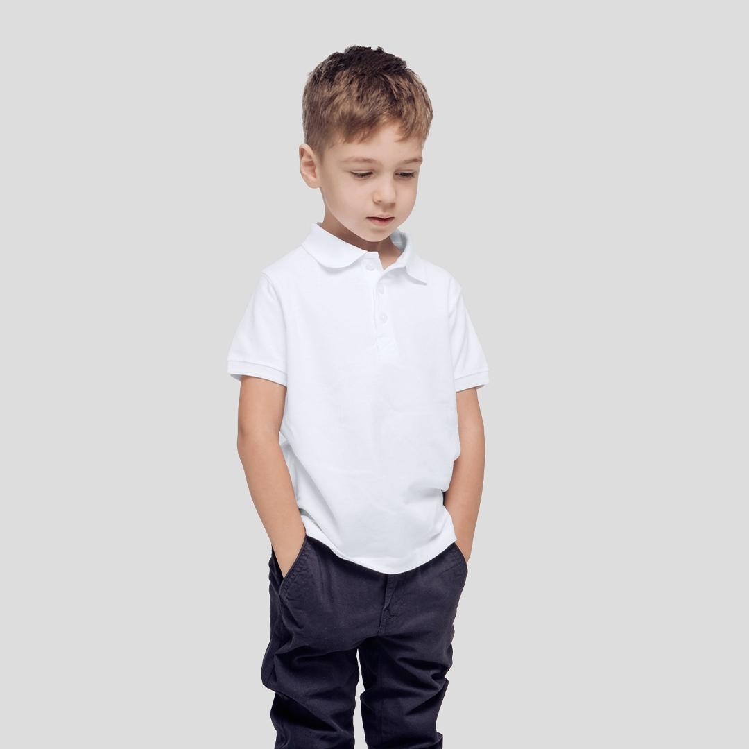 Tricou polo alb pentru copii Keya alb L