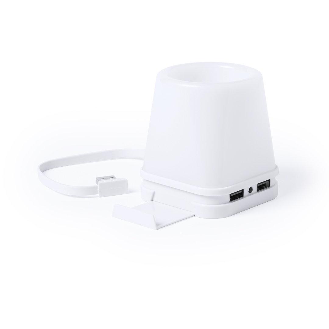 Suport instrumente de scris cu Hub USB Belind alb