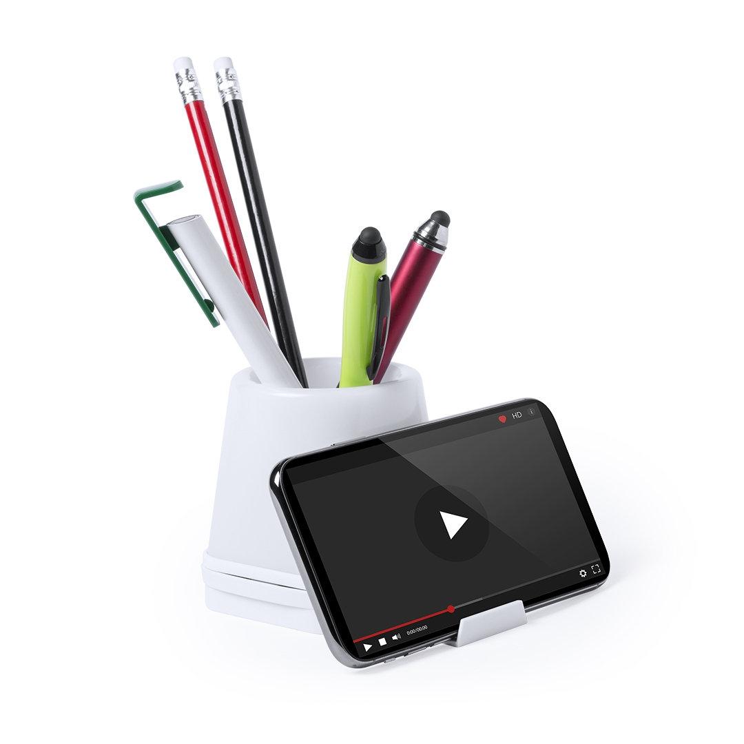 Suport instrumente de scris cu Hub USB Belind alb