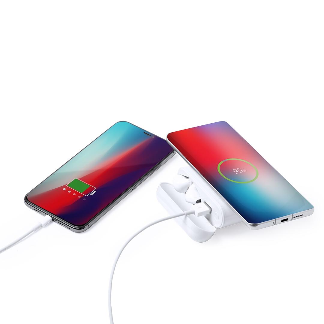 Căști audio cu baterie externă Molik alb
