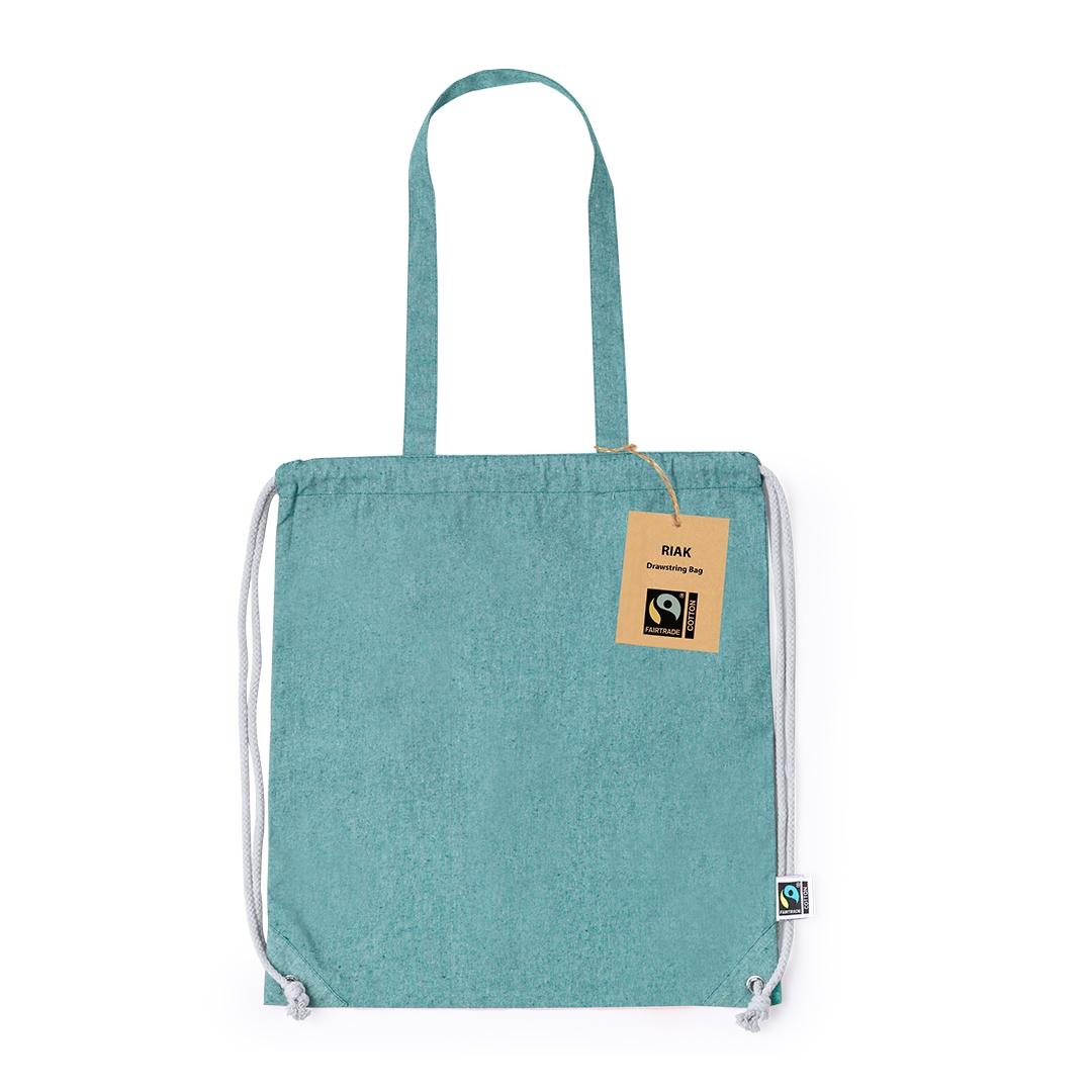 Sac cu șnur Riak Fairtrade albastru